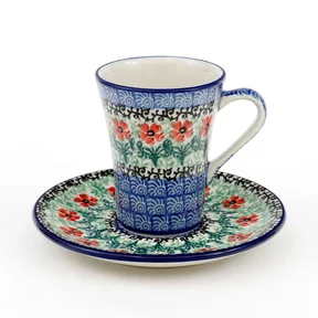 Filiżanka i spodek espresso F70 0,11l  <br> 1916X Czerwone kwiatuszki